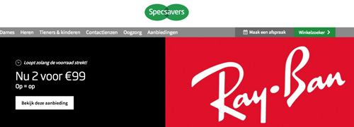 Post image for Specsavers vraagt lage prijs voor Ray-Ban