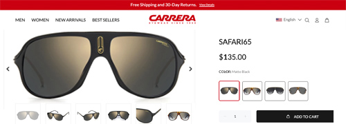 Post image for Safilo lanceert Carrera webshop in de Verenigde Staten